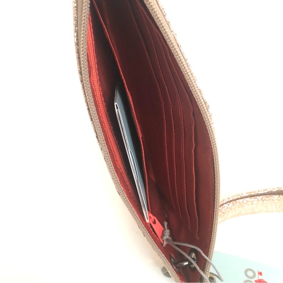 HOBO Vida Clutch Purse Wristlet Platinum Exotic Leather - Picture 6 of 8